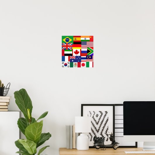 Poster Drapeaux du monde (Bureau à domicile)