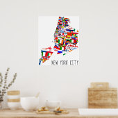 Poster Drapeaux du quartier de New York (Cuisine)