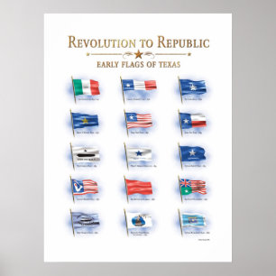 Poster Drapeaux du Texas
