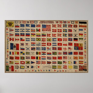 Poster Drapeaux historiques du monde (1869)