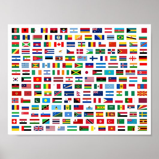 Poster Drapeaux mondiaux (Devant)