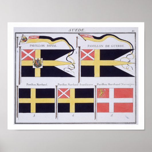 Poster Drapeaux scandinaves, tiré d'un livre français de (Devant)