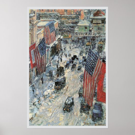 Poster Drapeaux sur la 57e rue par Frederick Childe Hassa (Devant)