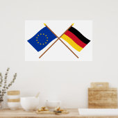 Poster Drapeaux traversés UE et Allemagne (Cuisine)