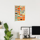 Poster Drapeaux vintages du monde (Bureau à domicile)