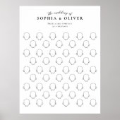 Poster Draw Your Face 50 Guests Book Wedding Fun (Devant)
