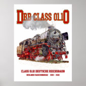 Poster DRB Class 01.10 Steam Train. Deutsche Reichsbahn (Devant)