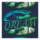 Poster "Dream" Aqua Light Green Inspirational Abstrait (Devant)