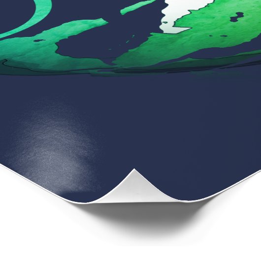 Poster "Dream" Aqua Light Green Inspirational Abstrait (Coin)