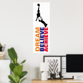 Poster Dream Believe Achieve Basketball Pop Art (Bureau à domicile)