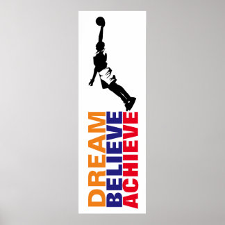 Poster Dream Believe Achieve Basketball Pop Art