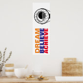 Poster Dream Believe Achieve Basketball Pop Art Style (Cuisine)