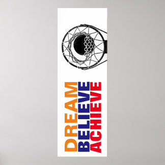 Poster Dream Believe Achieve Basketball Pop Art Style