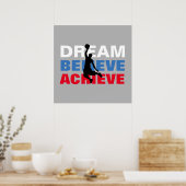 Poster Dream Believe Atteindre Basketball Inspirational (Cuisine)