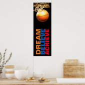 Poster Dream Believe Atteindre Basketball Stylish Porte (Cuisine)
