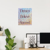 Poster Dream Believe Succee Motivational Girly Parties sc (Bureau à domicile)
