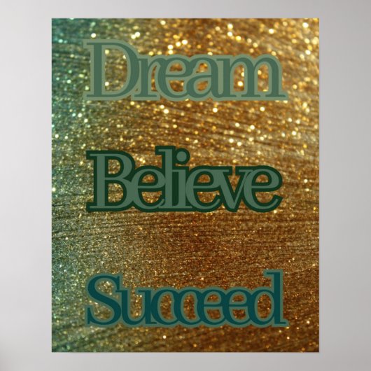 Poster Dream Believe Succee Motivational Typography (Devant)