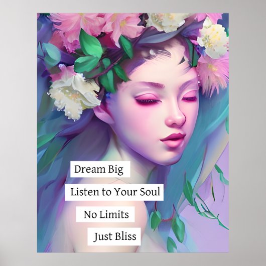 Poster Dream Big, Citation inspirante pour fille (Devant)