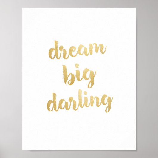 Poster Dream Big Darling Gold Print (Devant)