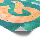 Poster Dream Big Fly High Hot Air Balloon Blue Green (Coin)