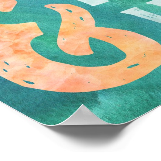 Poster Dream Big Fly High Hot Air Balloon Blue Green (Coin)