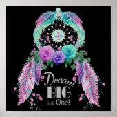 Poster Dream Big Little One avec do-it-yourself Monogramm (Devant)