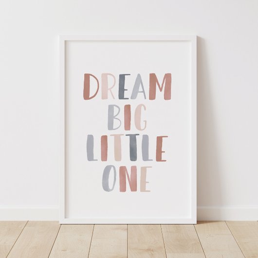 Poster Dream Big Little One Boho Kids Chambre Décor