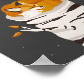 Poster "Dream Big Little One" Cute Fox & Moon Art Kids (Coin)