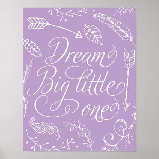 Poster Dream Big Little One en violet (Devant)