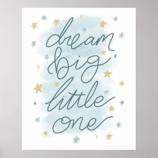 Poster Dream Big Little One Pastel Stars (Devant)