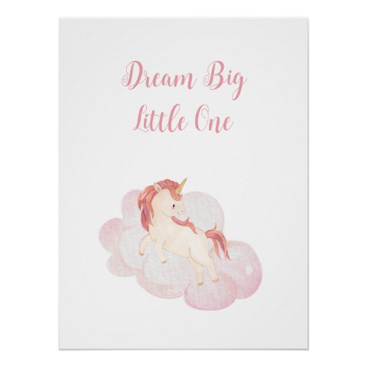 Poster "Dream Big Little One" Unicorn (Devant)