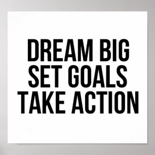 Poster Dream Big Set Buts Agir Citation Motivationnelle