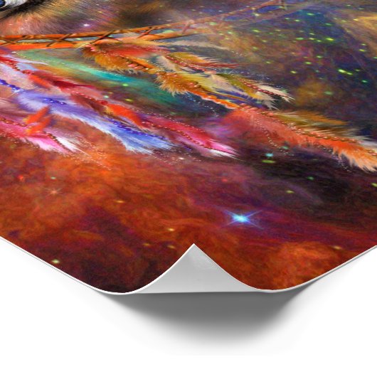 Poster Dream Catcher - Spirit Wolves Art Poster/Imprimer (Coin)