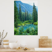 Poster Dream Lake Alaska, États-Unis & Forestry Mountains (Cuisine)