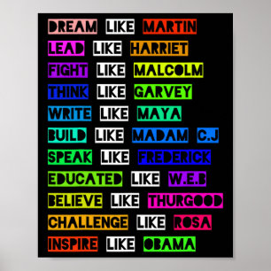 Poster Dream Like Martin Lead Like Harriet Women Black Hi