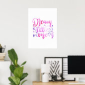 Poster Dream Little One Pink Purple Watercolor Nursery P (Bureau à domicile)