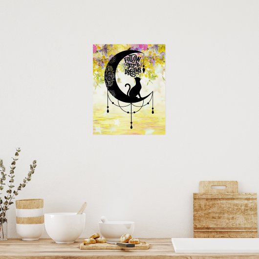 Poster Dreamcatcher avec chat | Suivez vos rêves (Cuisine)
