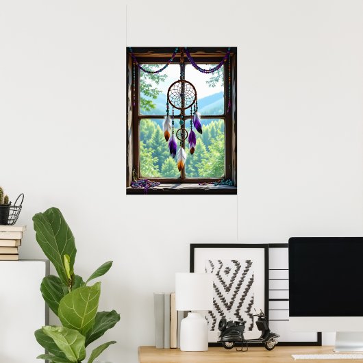 Poster Dreamcatcher in Window | Boho Art (Bureau à domicile)