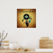 Poster Dreamcatcher sur un Arrière - plan Golden Grunge (Cuisine)