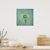 Poster Dreamcatcher sur un Arrière - plan vert (Cuisine)