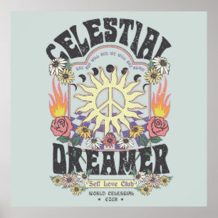 Poster DREAMER CÉLESTIEL ROSE SOLEIL TSHIRT DESIGNhi grap