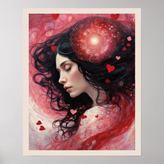 Poster Dreaming of Love Valentine's Day Art Print (Devant)