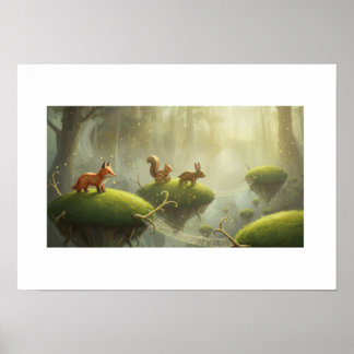 Poster Dreamlike forest scene