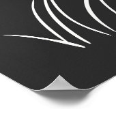 Poster Dreamlit Moonlit Flower Line Art avec étoiles (Coin)