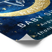 Poster Dreams Come True Moon Stars Baby shower Bienvenue (Coin)