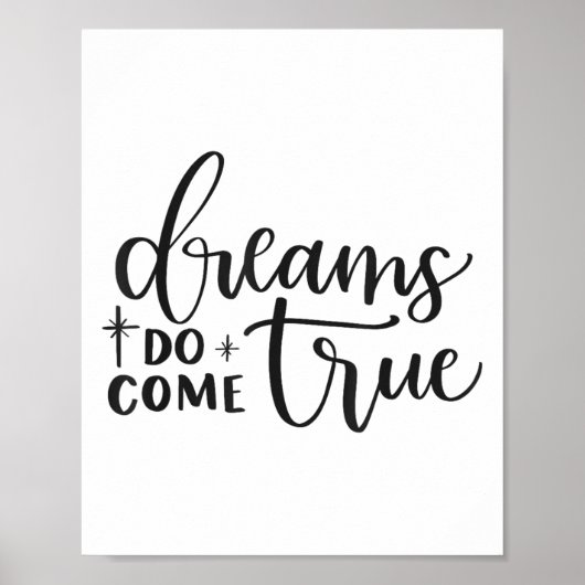Poster Dreams Do Come True Insrational Motivational Sitiv (Devant)