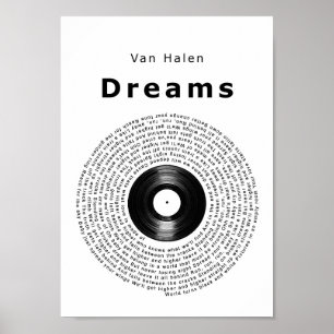 Poster Dreams Vinyl Record Chanson Lyric Wall Art Print