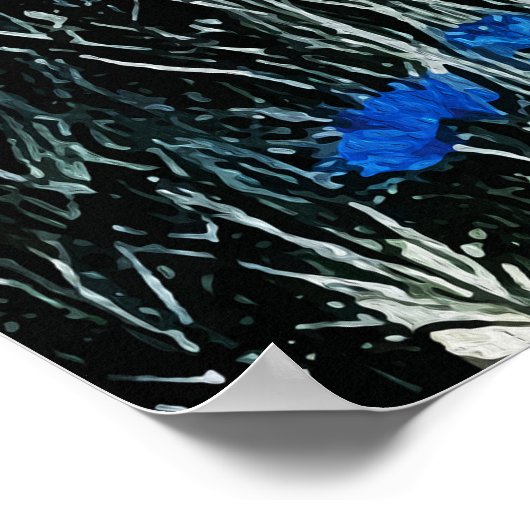 Poster Dreamscape Blue Fleur sauvage Field Wall Art - Mod (Coin)