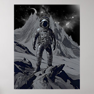 Poster Dreamscape de l'astronaute rétro