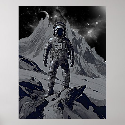 Poster Dreamscape de l'astronaute rétro (Devant)